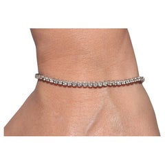 Vintage Circa 1980s 18k Gold Natural Diamond Decorated Tennis Bracelet