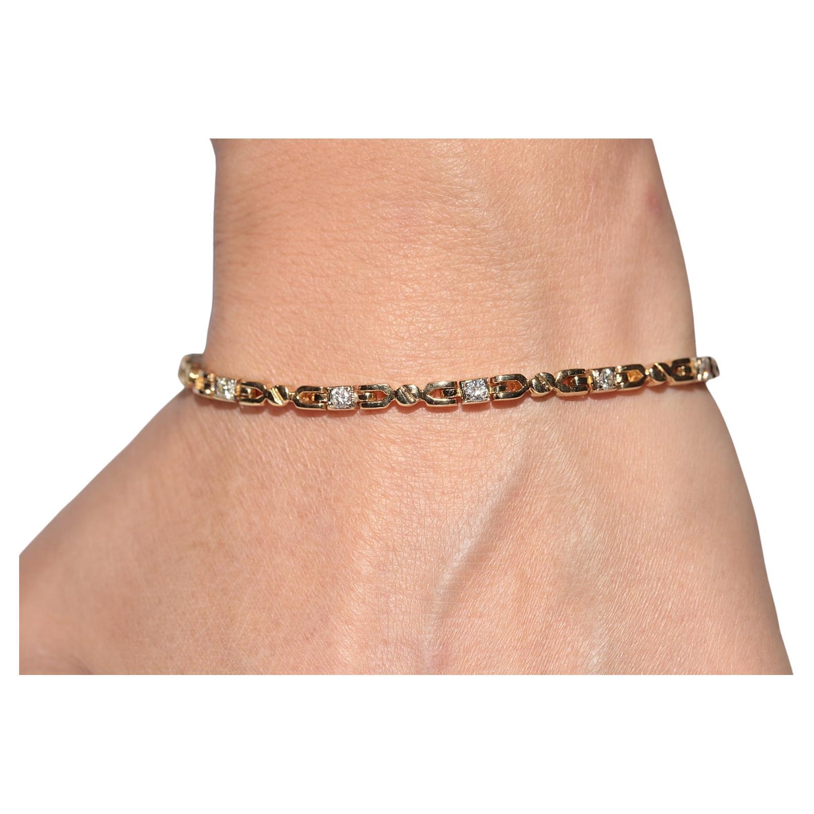 Bracciale da tennis decorato con diamanti naturali in oro 18 ct. d
epoca CIRCA 1980