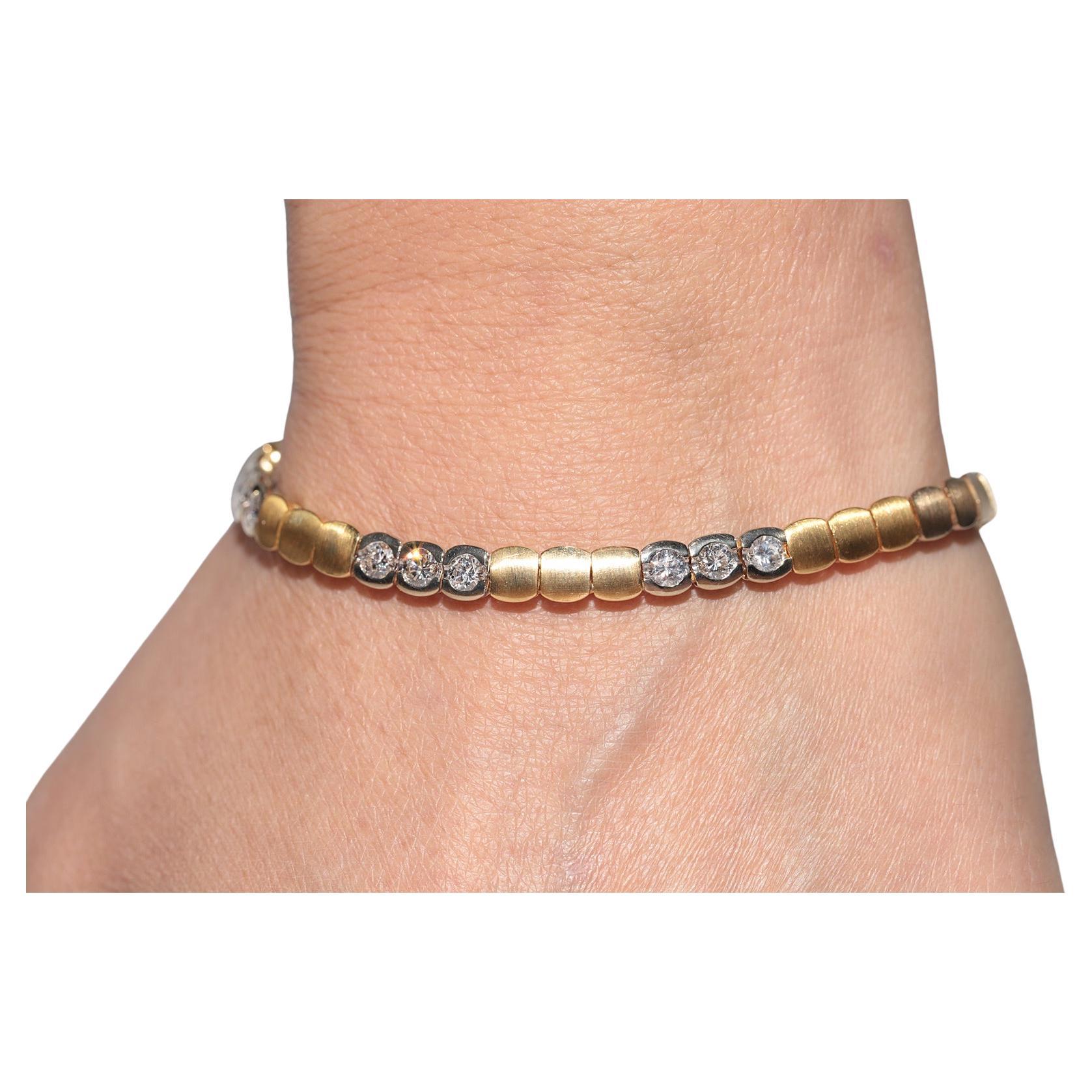 Bracciale da tennis decorato con diamanti naturali in oro 18 ct. d
epoca CIRCA 1980