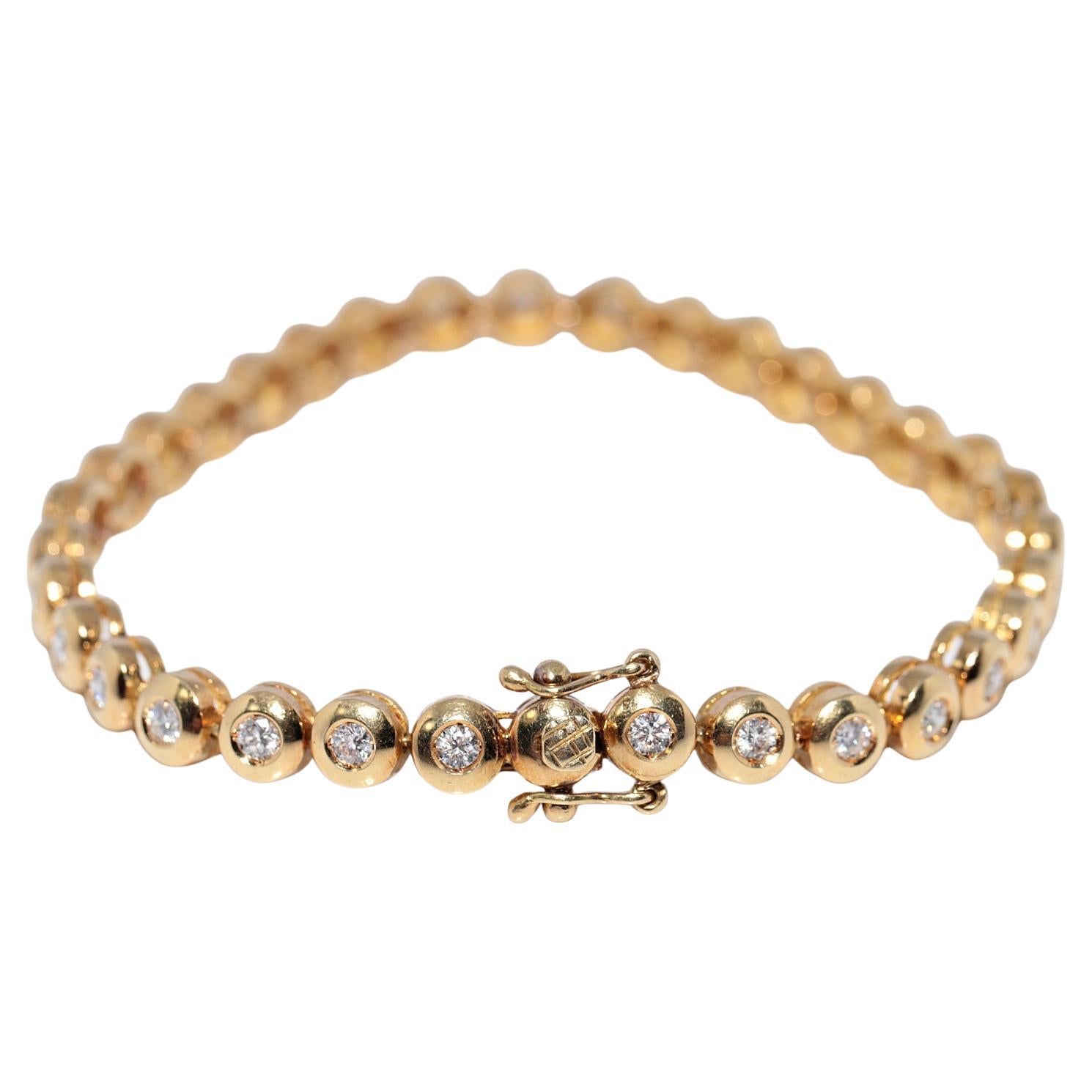 Bracciale da tennis decorato con diamanti naturali in oro 18 ct. d
epoca CIRCA 1980 in vendita