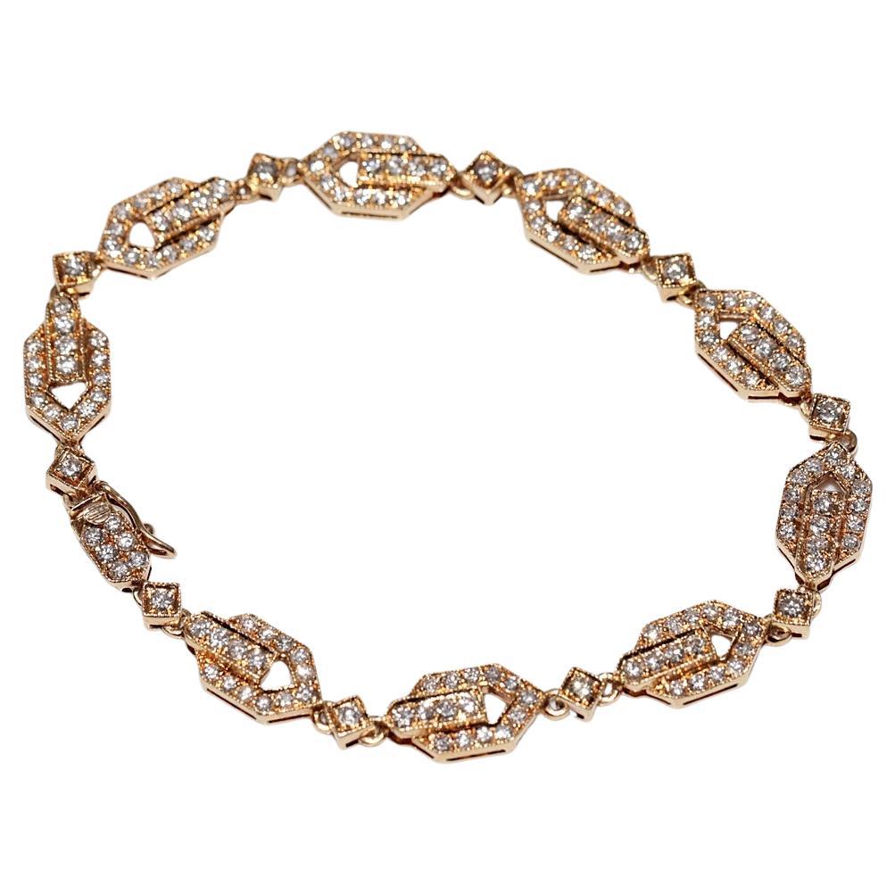 Bracciale da tennis decorato con diamanti naturali in oro 18 ct. d
epoca CIRCA 1980 in vendita
