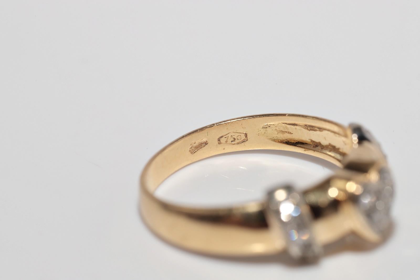 Vintage CIRCA 1980 Bague en or 18k diamant naturel Heart Design en vente 4