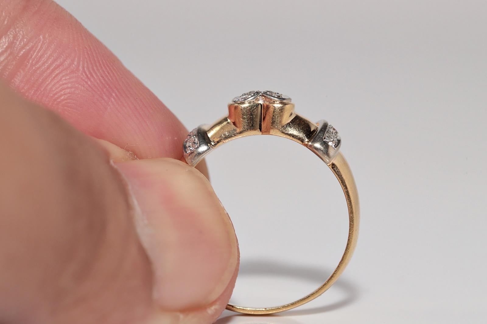 Vintage CIRCA 1980 Bague en or 18k diamant naturel Heart Design en vente 1