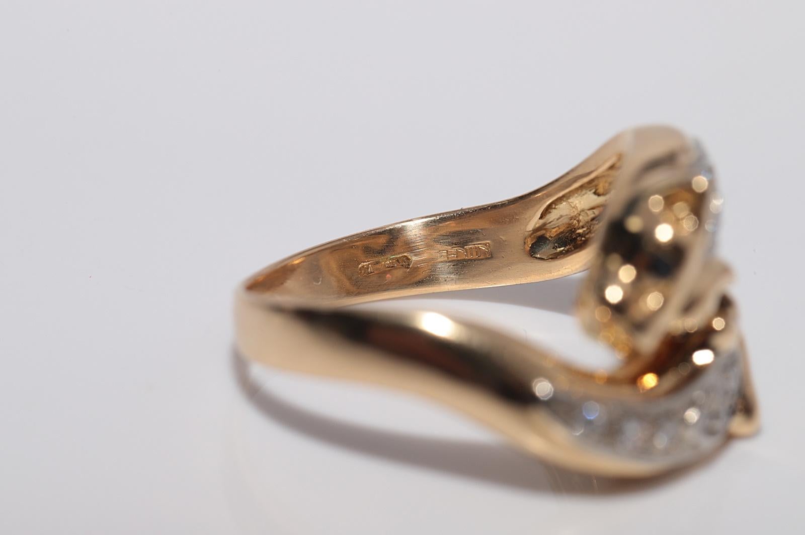 Vintage Circa 1980er Jahre 18k Gold natürlicher Diamant Leopard Design starker Ring im Angebot 5