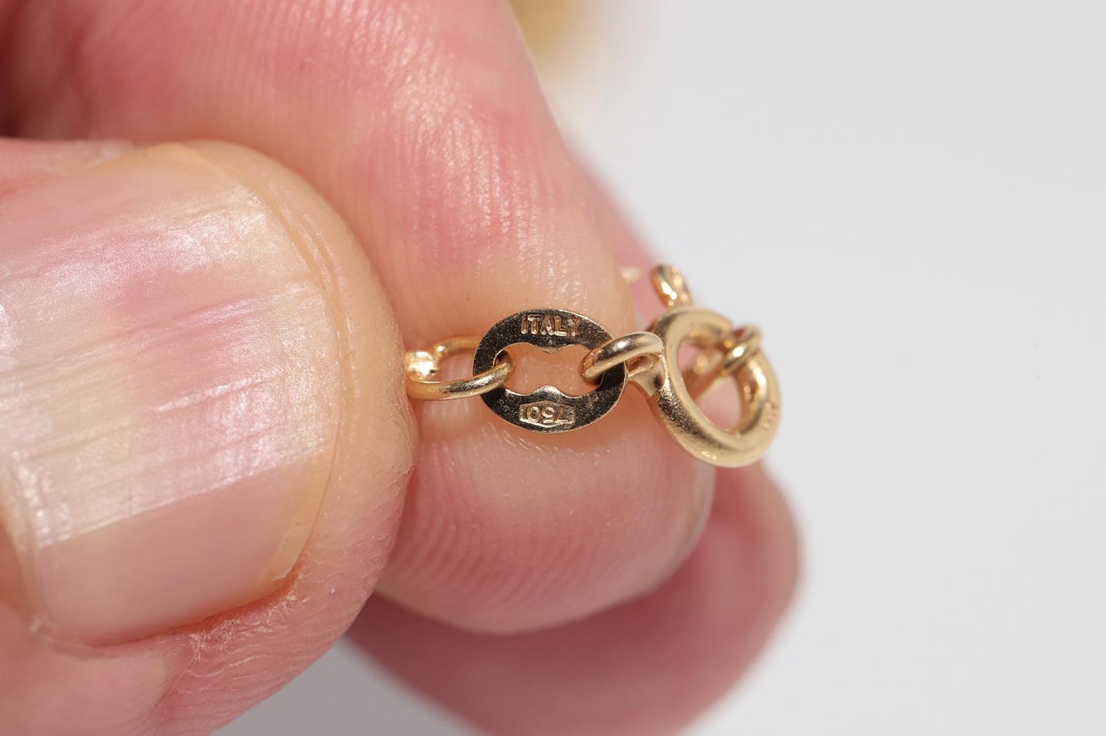 Vintage Circa 1980s 18k Gold Natural Diamond Oval Cut Sapphire Pendant Necklace For Sale 6