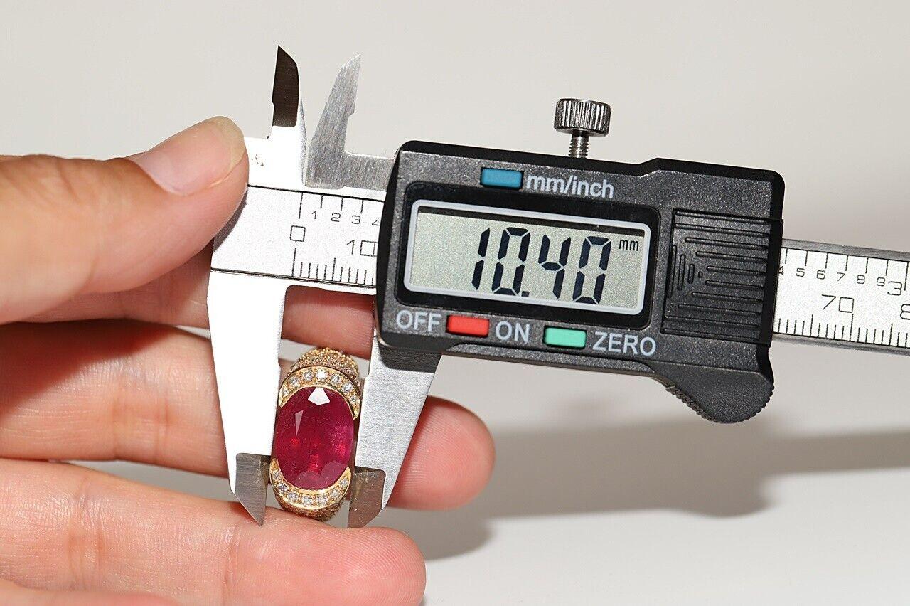 Vintage Circa 1980er Jahre 18k Gold natürlicher Diamant Rubin verzierter starkerter Ring im Angebot 4