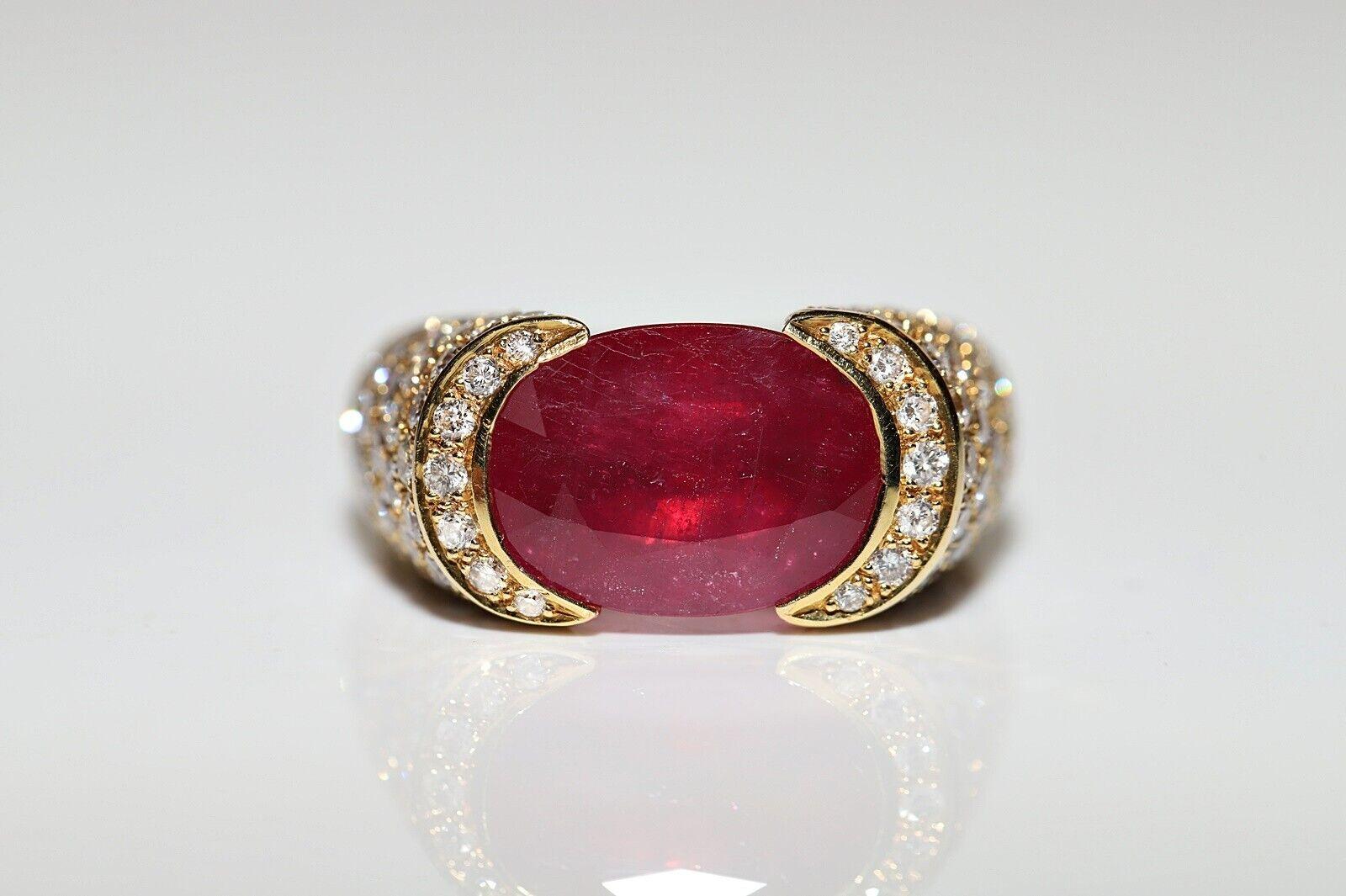 In very good condition.
Total weight is 13.3 grams.
Totally is diamond about 2.38 ct.
The diamond is has G color and vvs-vs-s1.
Totally is ruby about 6.20 ct.
Ring size is US 7(We can make any size)
We can make any size.
Box not included.
Please