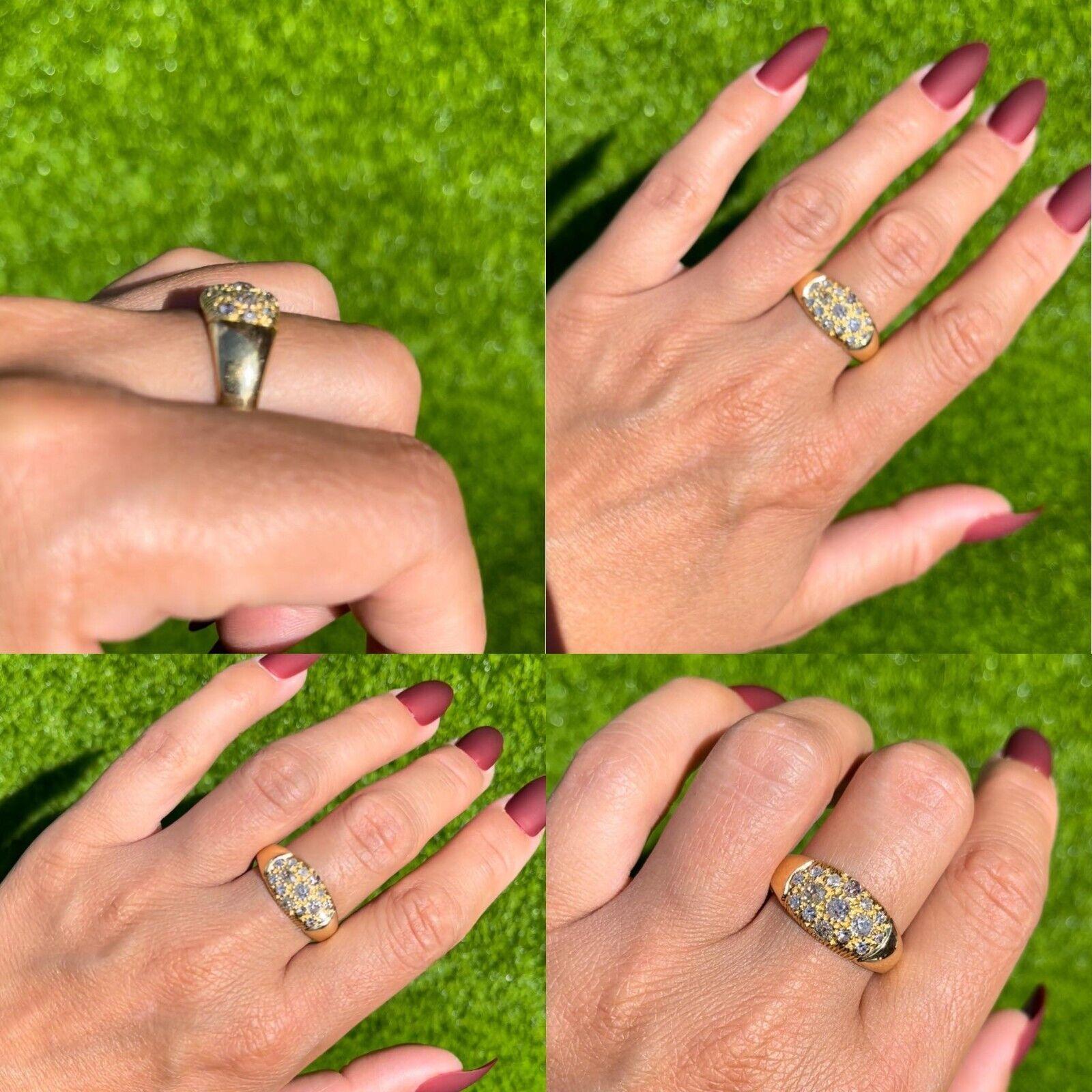 Vintage Circa 1980er Jahre 18k Gold Natürlicher Altschliff Diamant Dekorierter Ring im Angebot 1