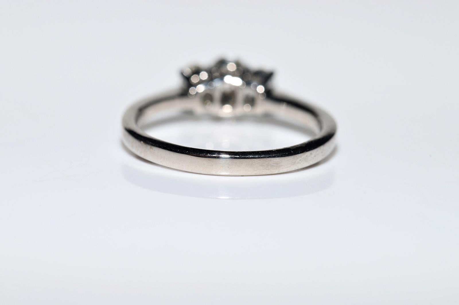 Vintage Circa 1980er Jahre 18k Gold Natürlicher Ovalschliff Diamant Dekorierter Ring im Angebot 6