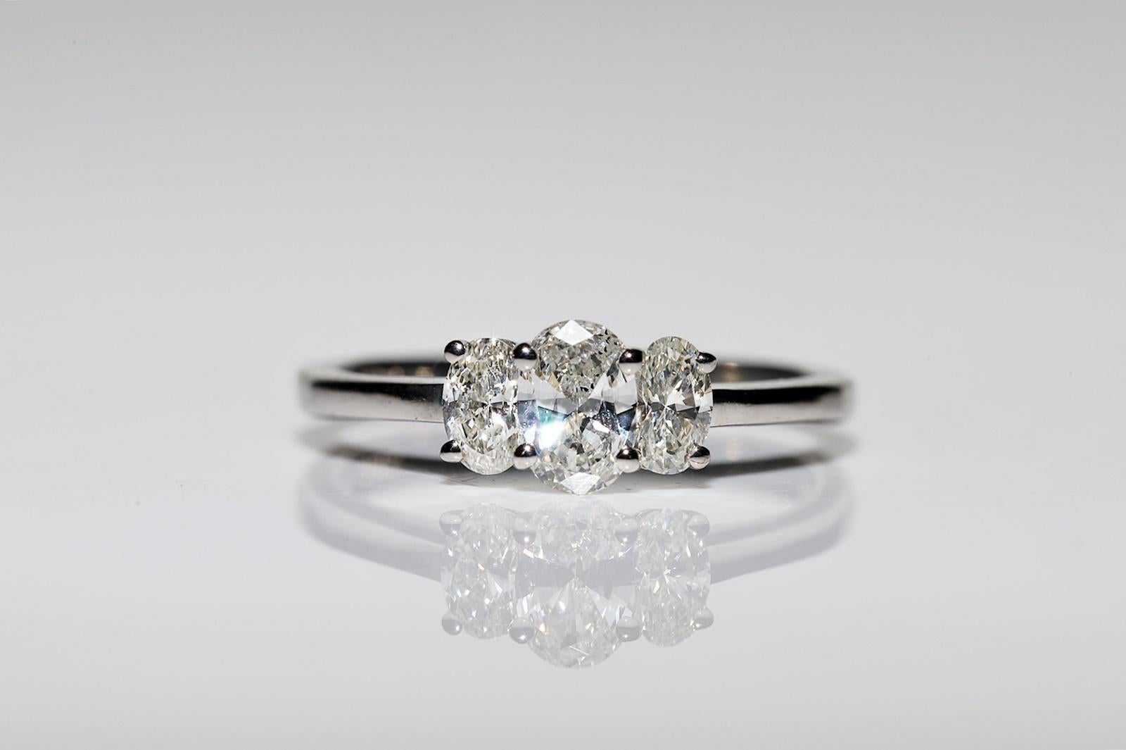 Vintage Circa 1980er Jahre 18k Gold Natürlicher Ovalschliff Diamant Dekorierter Ring im Zustand „Gut“ im Angebot in Fatih/İstanbul, 34