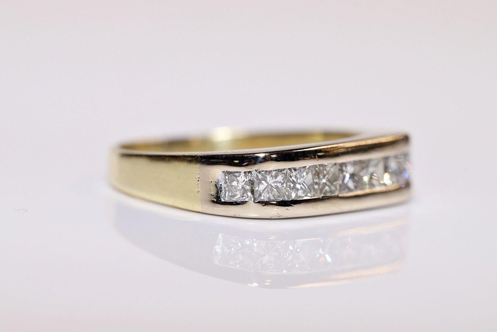 Vintage CIRCA 1980er Jahre 18k Gold natürlichen Prinzessinnenschliff Diamant Band Ring  (Retro) im Angebot