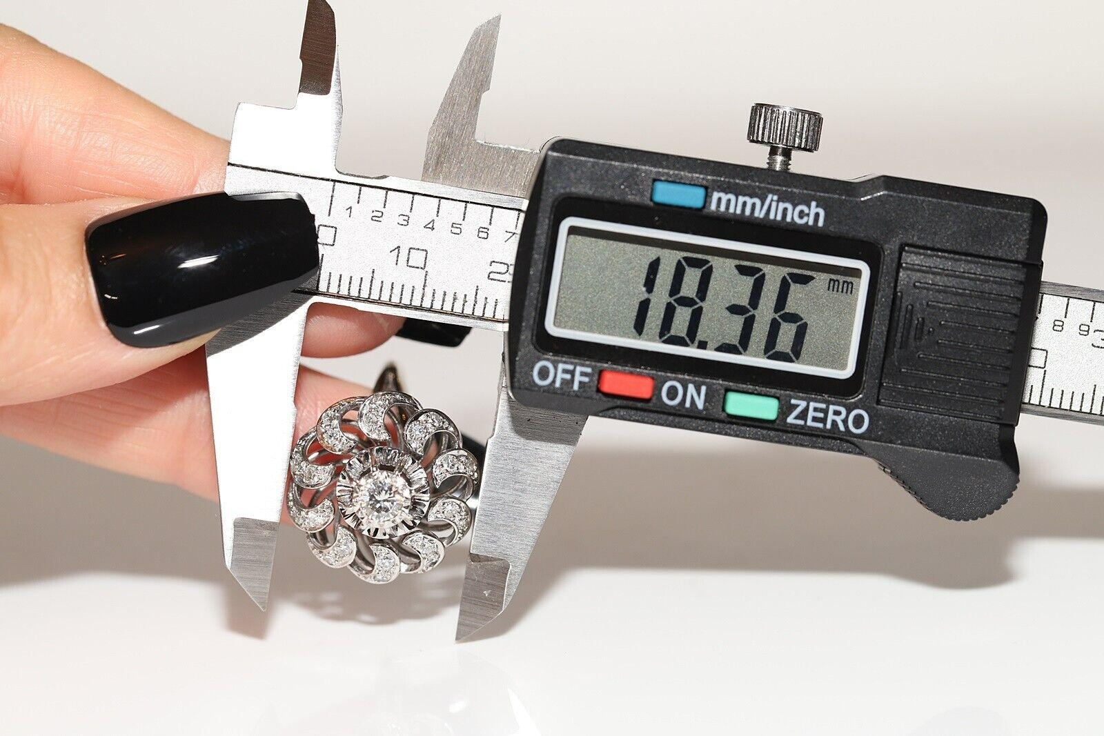 Anello forte decorato con diamanti naturali in oro bianco 18 carati, CIRCA GLI ANNI 80 in vendita 3