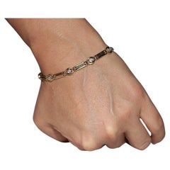 Vintage Circa 1980 Or jaune 18k Décoré de Diamants Naturels Joli Bracelet