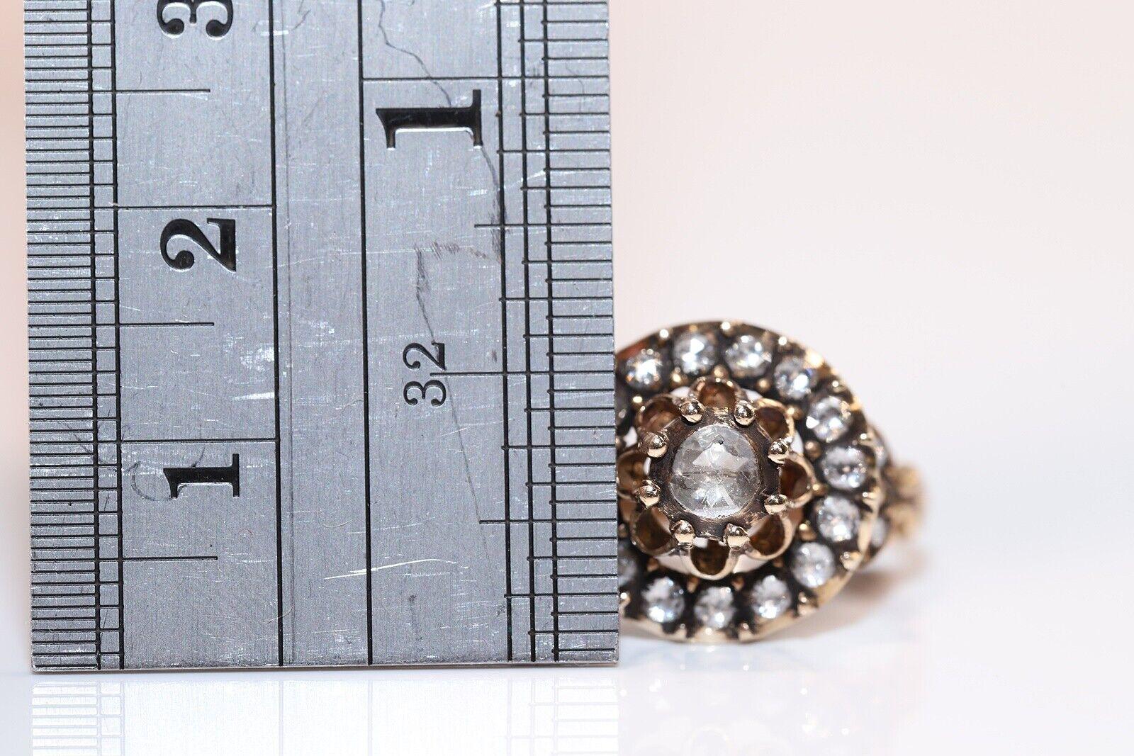 Dekorierter Vintage-Ring, Vintage, ca. 1980er Jahre, 8k Gold, natürlicher Diamant im Rosenschliff im Angebot 4