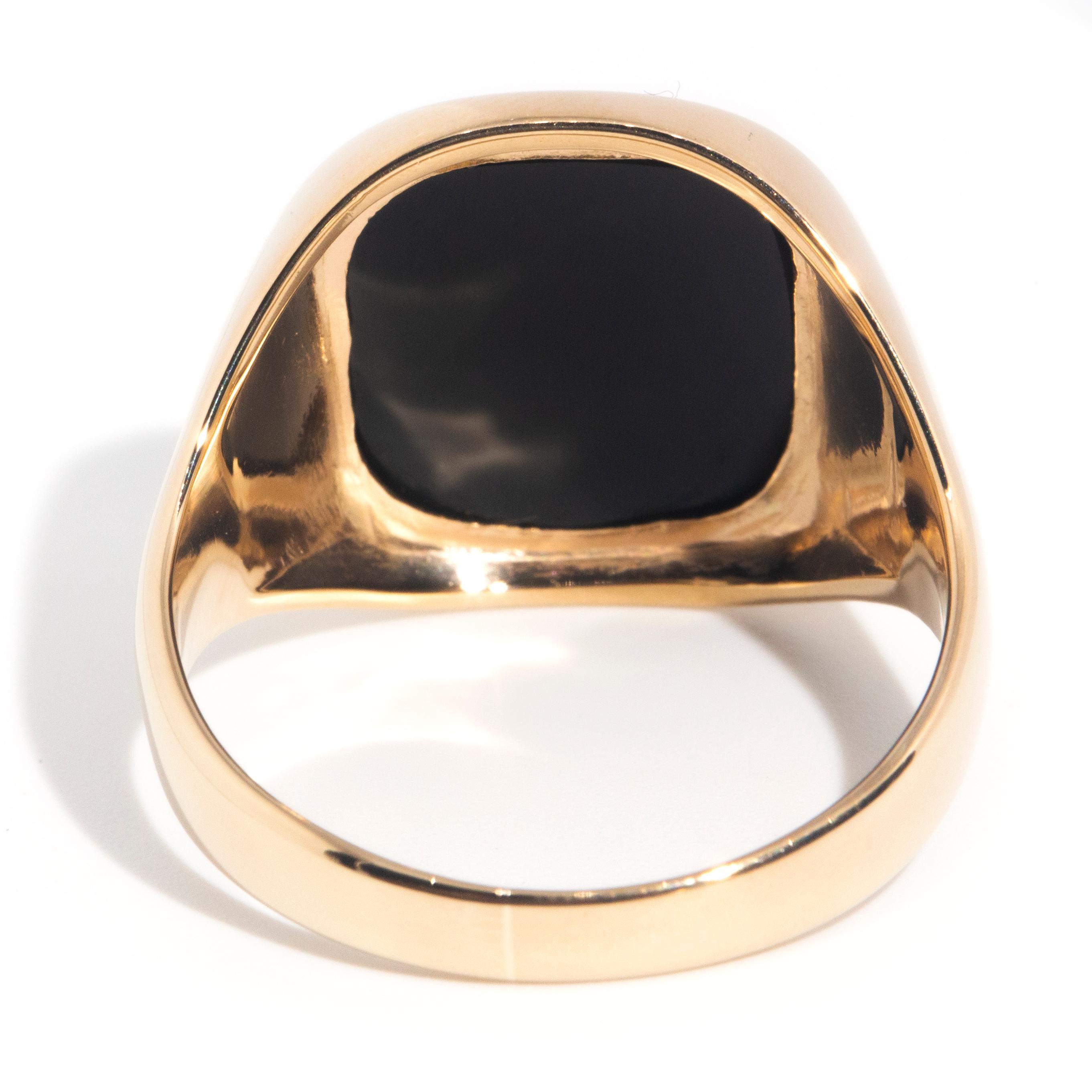 Theia 9ct Yellow Gold Cushion Signet Ring - Light, Medium Or Heavy Weight, Blank Or Engravable