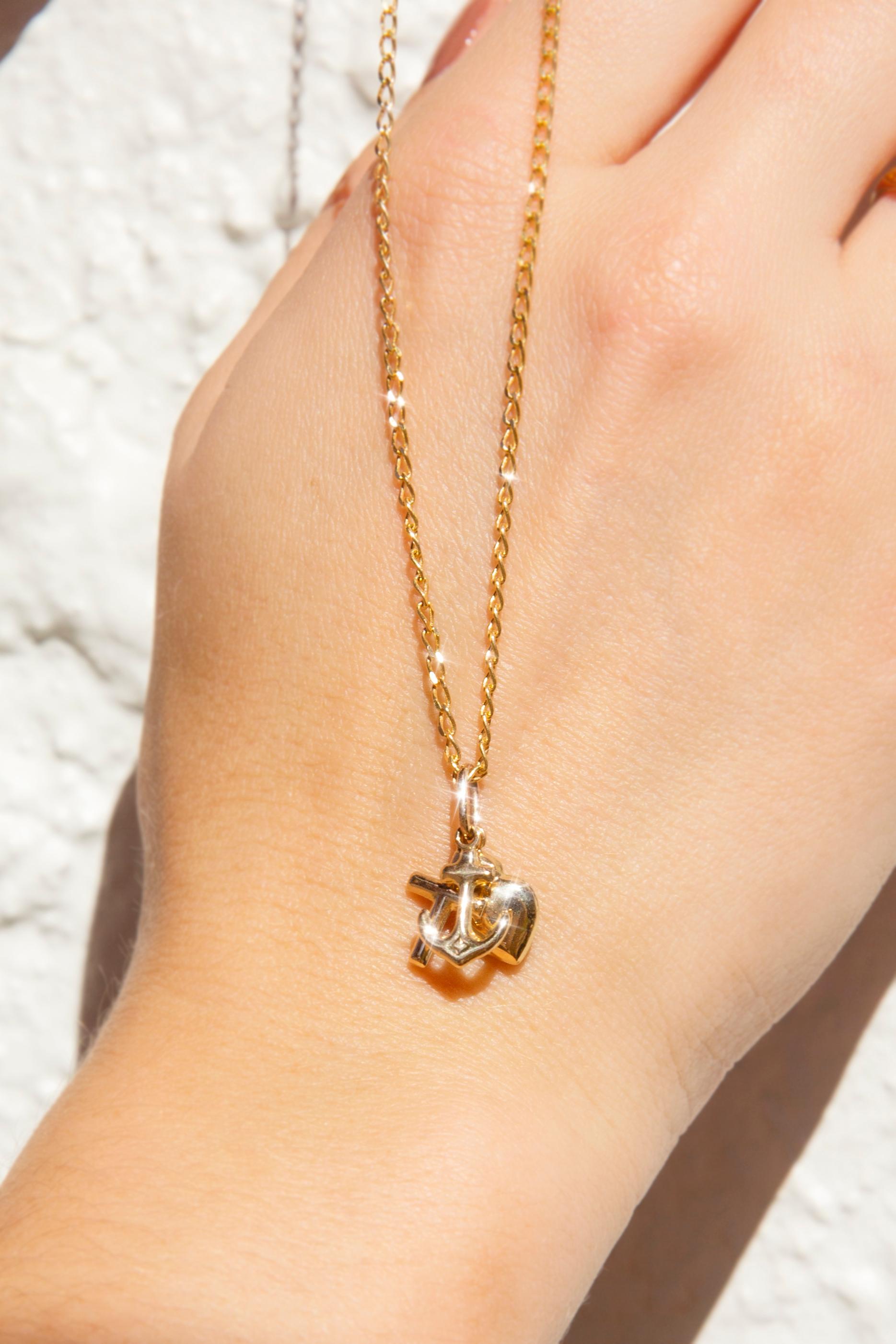 cross anchor heart necklace