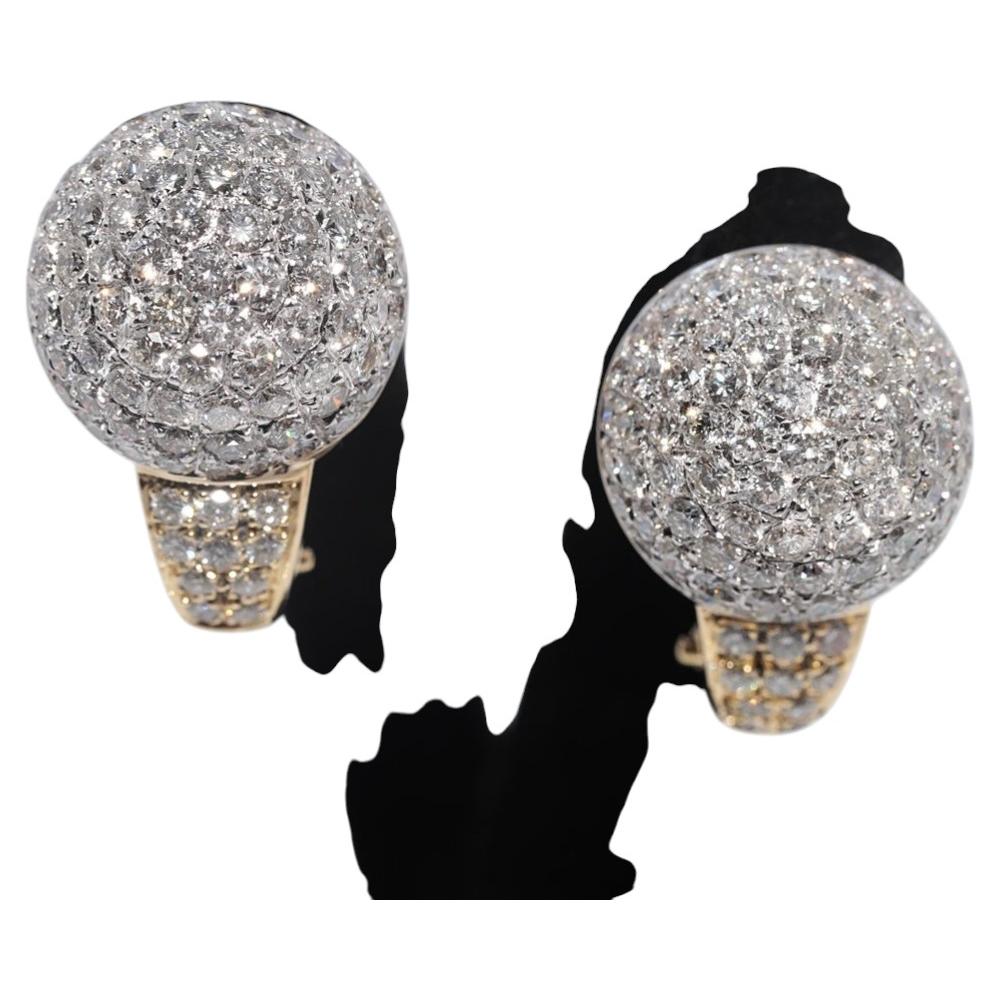 Vintage Circa 1980s Estate Natural Diamond Decorated Strong Earring