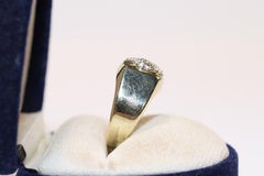 Vintage Circa 1980s Handcrafted 14k Gold Natural Diamond Decorated Ring