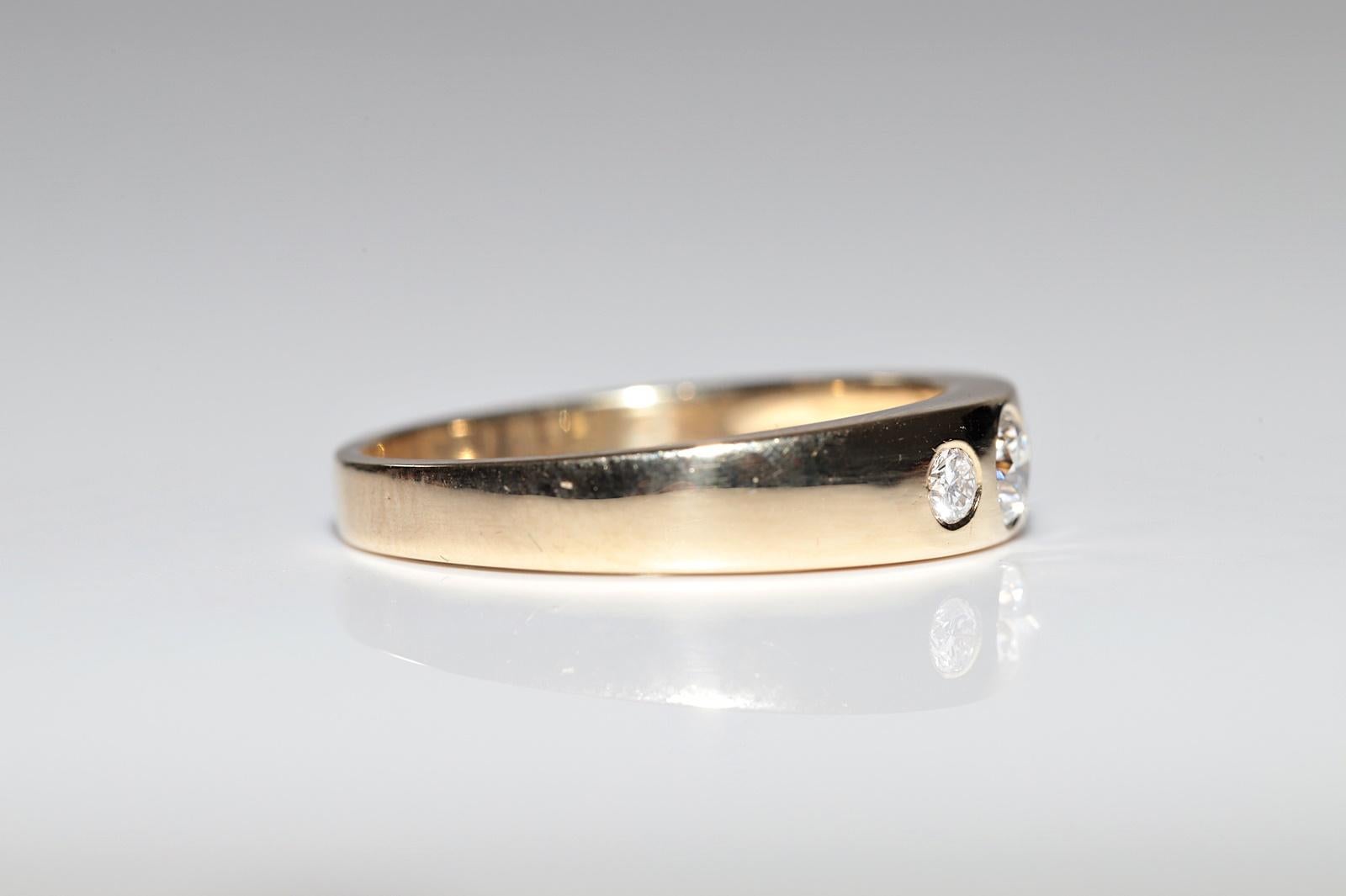 Handgefertigter Vintage-Ring aus 18 Karat Gold mit natürlichem Diamanten, Vintage, ca. 1980er Jahre 4