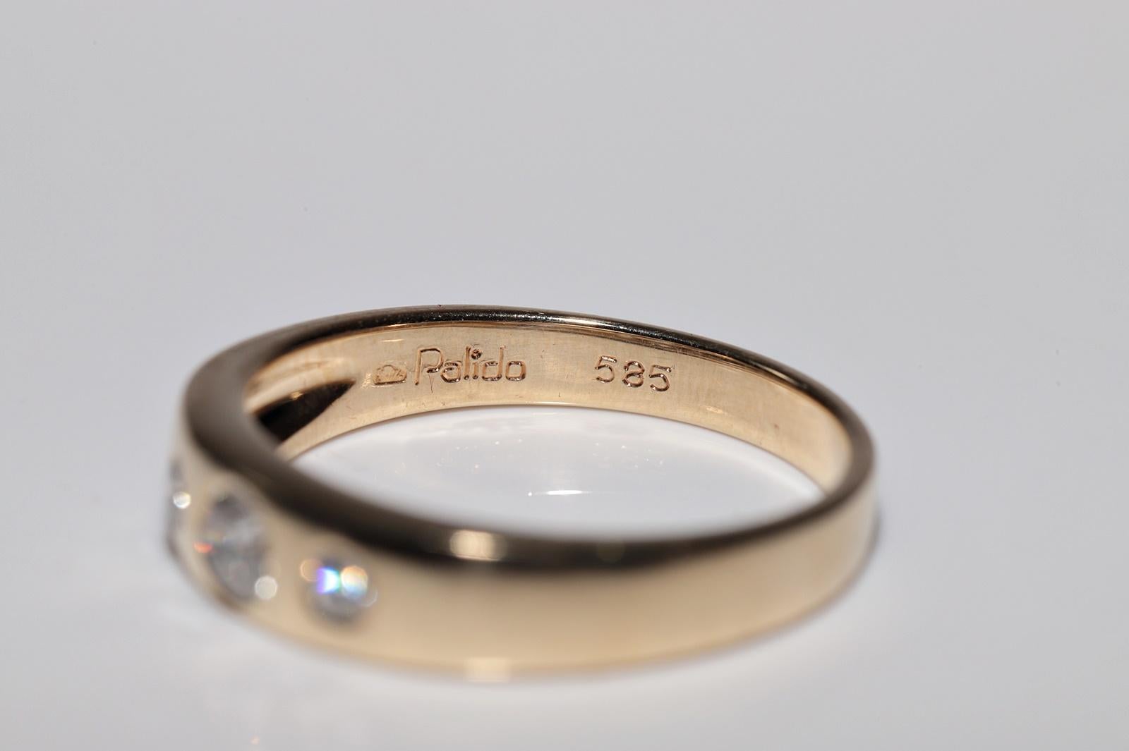 Handgefertigter Vintage-Ring aus 18 Karat Gold mit natürlichem Diamanten, Vintage, ca. 1980er Jahre 6