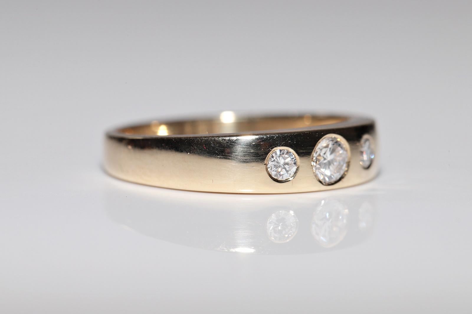 Handgefertigter Vintage-Ring aus 18 Karat Gold mit natürlichem Diamanten, Vintage, ca. 1980er Jahre 3