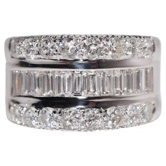 Vintage Circa 1980 Handcraft or 18k orné de diamants naturels Bague forte