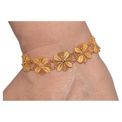 Vintage Circa 1980s Handcrafted 22k Gold Filigree Design Bracelet