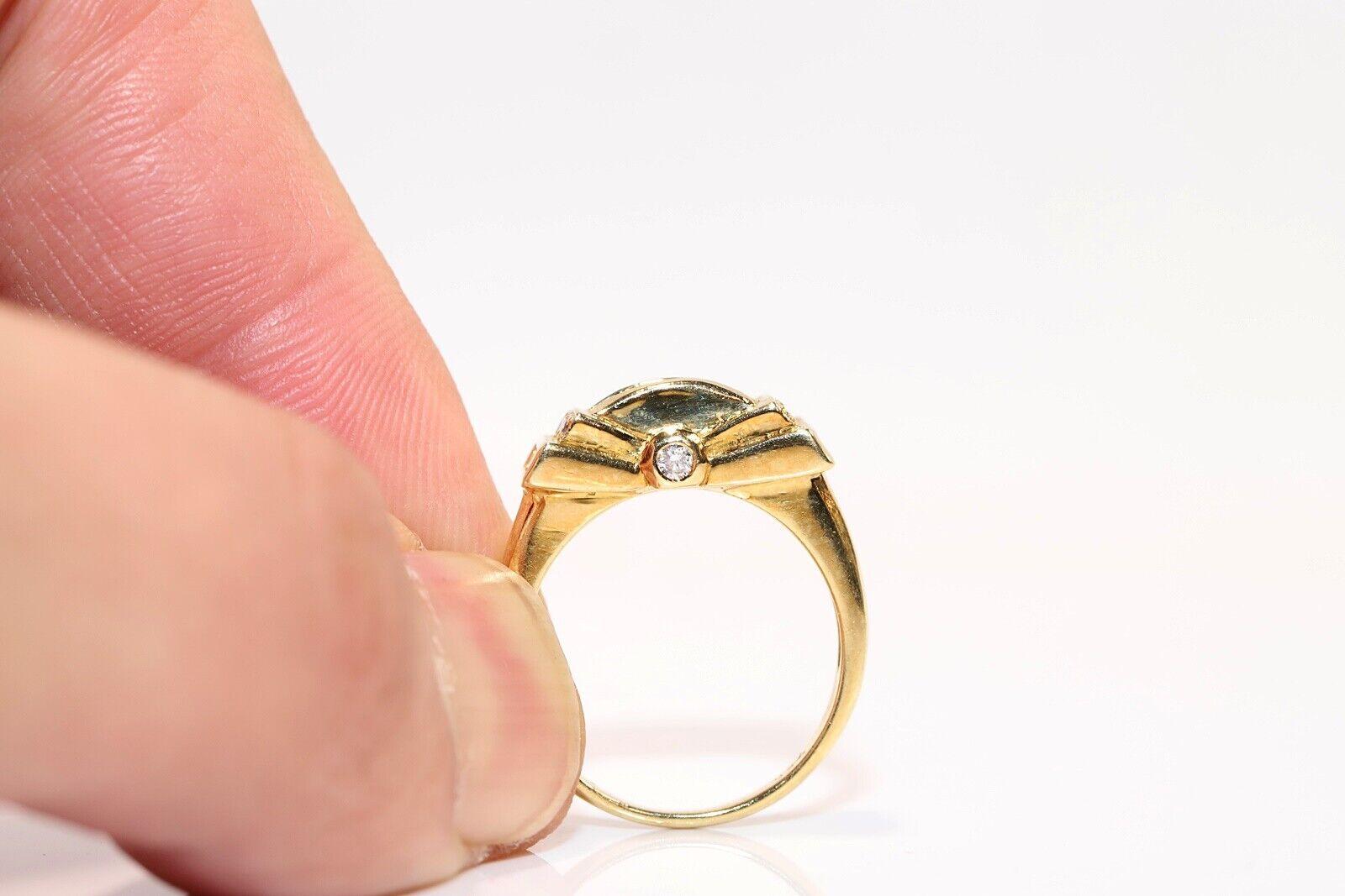 Vintage Circa 1980er Jahre Handgefertigter natürlicher Diamant-Dekorierter starker Vintage-Ring im Angebot 4