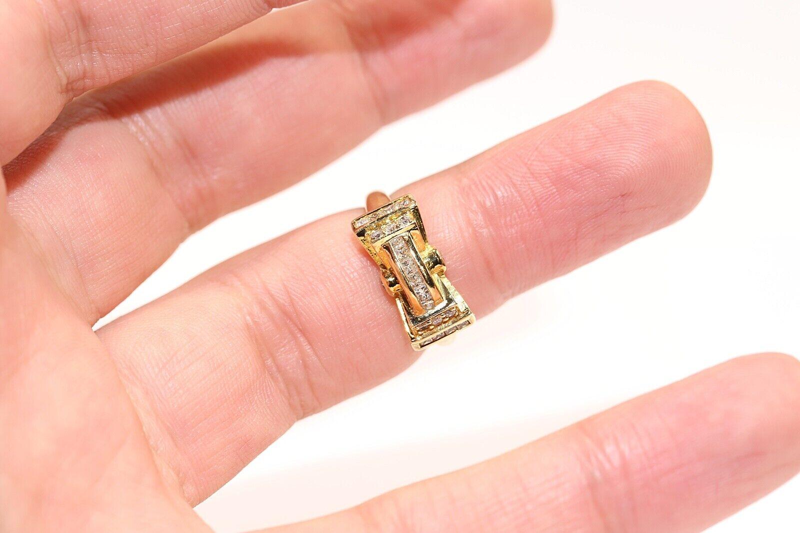 Vintage Circa 1980er Jahre Handgefertigter natürlicher Diamant-Dekorierter starker Vintage-Ring im Angebot 5