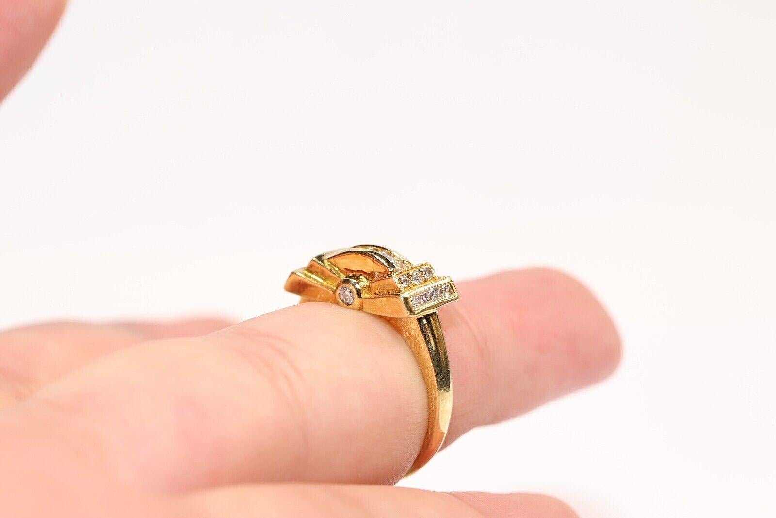 Vintage Circa 1980er Jahre Handgefertigter natürlicher Diamant-Dekorierter starker Vintage-Ring im Angebot 6
