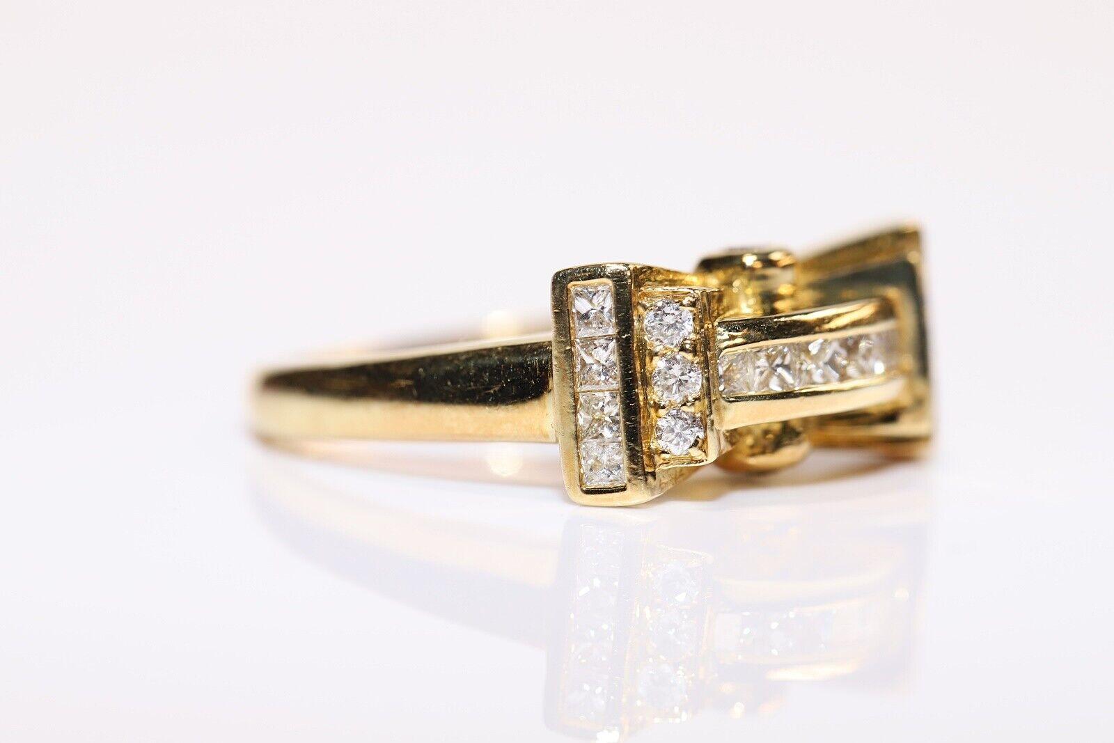 Vintage Circa 1980er Jahre Handgefertigter natürlicher Diamant-Dekorierter starker Vintage-Ring Damen im Angebot