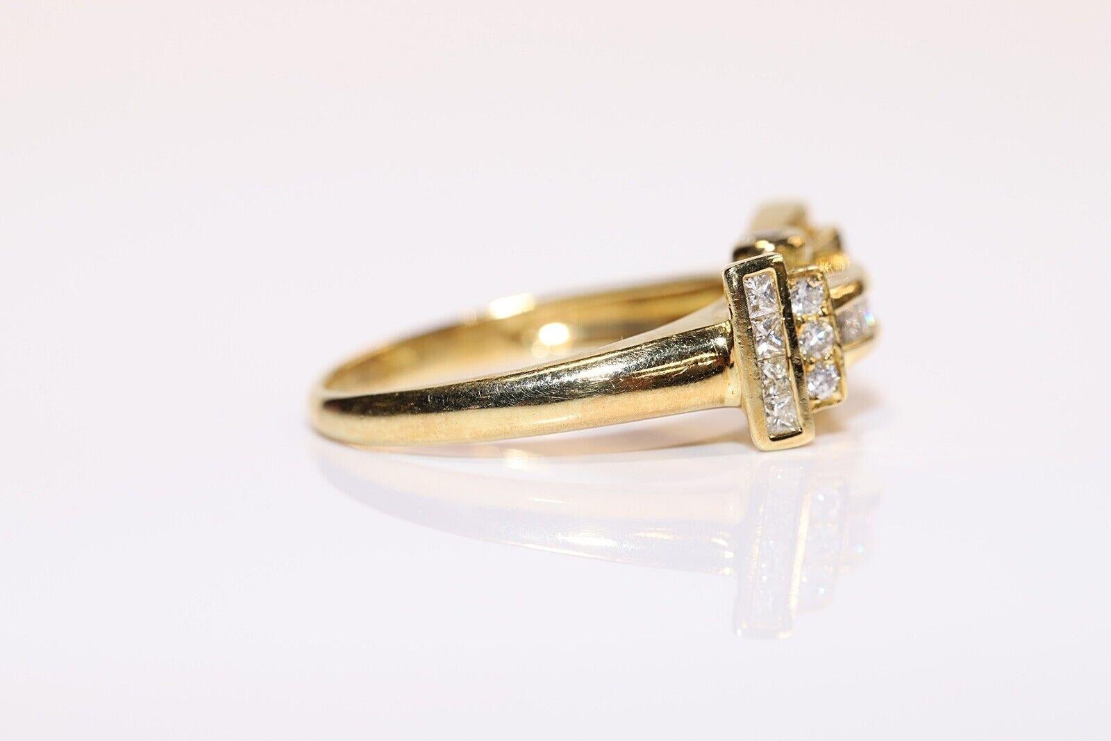 Vintage Circa 1980er Jahre Handgefertigter natürlicher Diamant-Dekorierter starker Vintage-Ring im Angebot 1