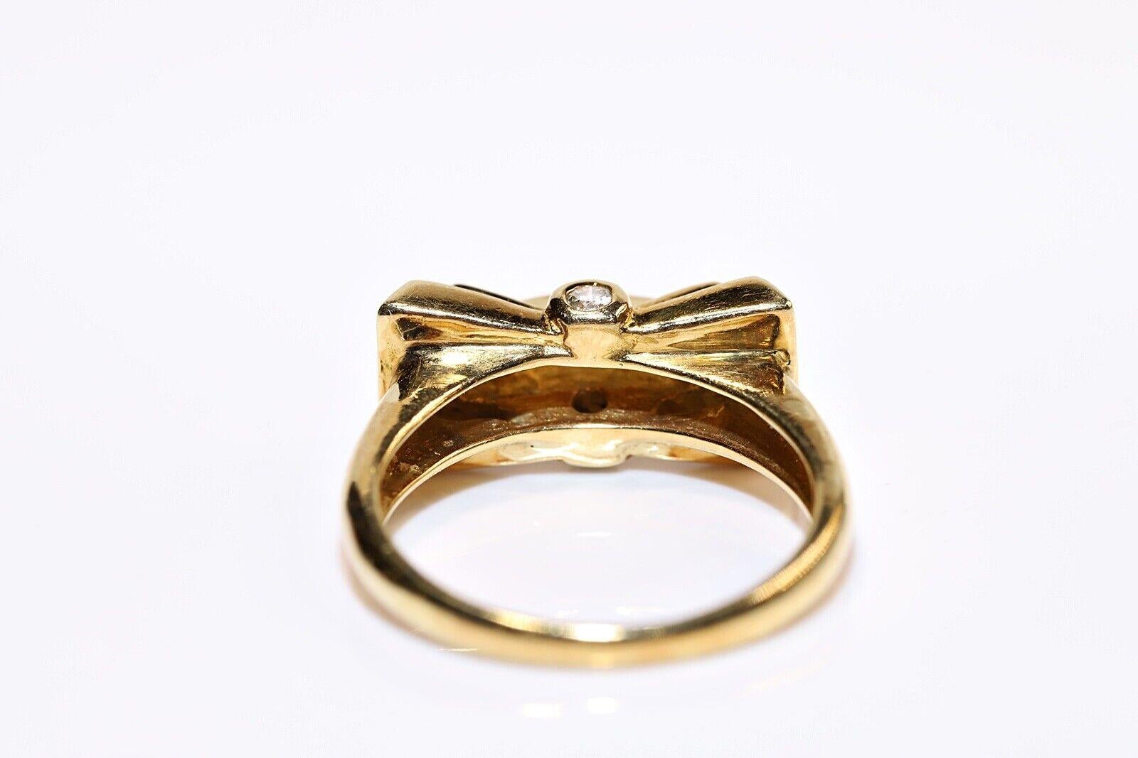 Vintage Circa 1980er Jahre Handgefertigter natürlicher Diamant-Dekorierter starker Vintage-Ring im Angebot 2