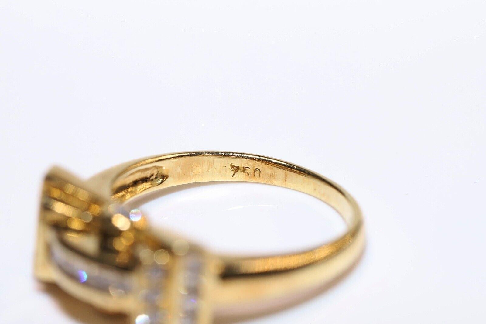 Vintage Circa 1980er Jahre Handgefertigter natürlicher Diamant-Dekorierter starker Vintage-Ring im Angebot 3