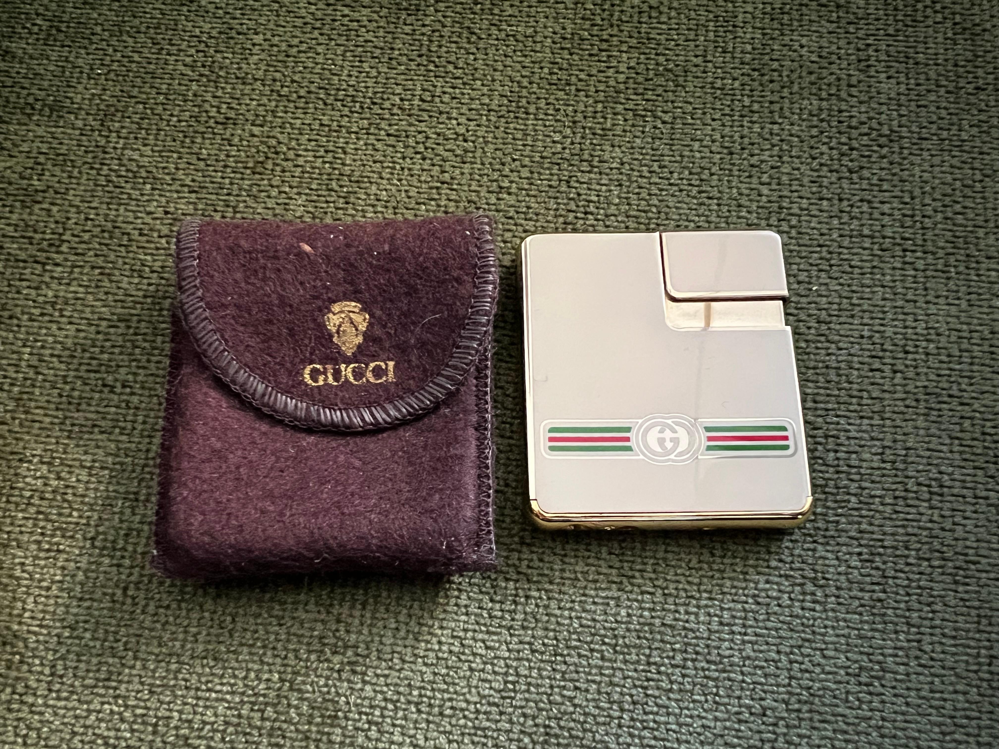 Vintage Circa 1980 Logo Gucci Lights En Plaqué Or 18K & Émail Crème 5