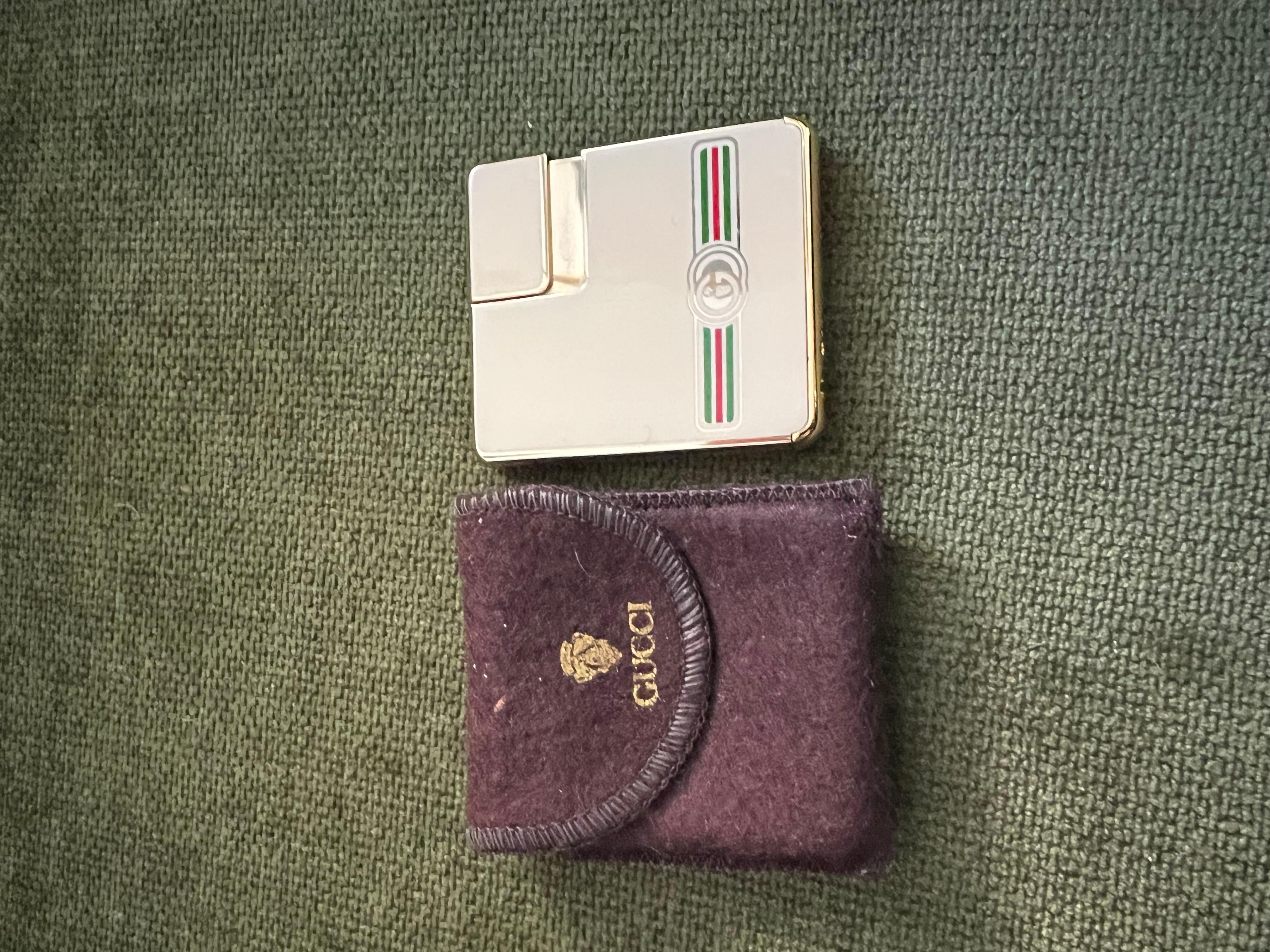 Vintage Circa 1980 Logo Gucci Lights En Plaqué Or 18K & Émail Crème 4