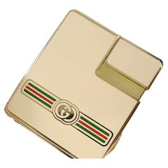 Vintage Circa 1980 Logo Gucci Lights En Plaqué Or 18K & Émail Crème