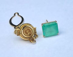 Vintage Circa 1980s Natural Colombian Emerald Tie Pin 18ct Yellow Gold Valuation