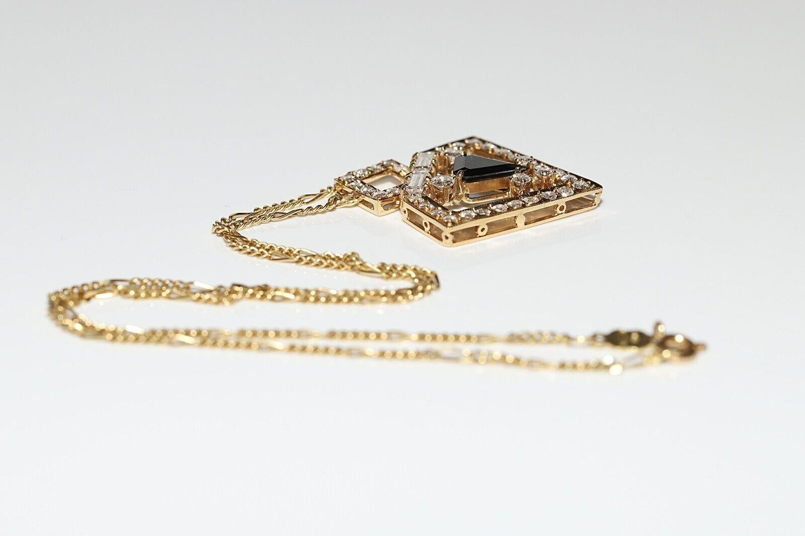 Vintage Circa 1980s Natural Diamond And Sapphire Decorated Necklace For Sale 5