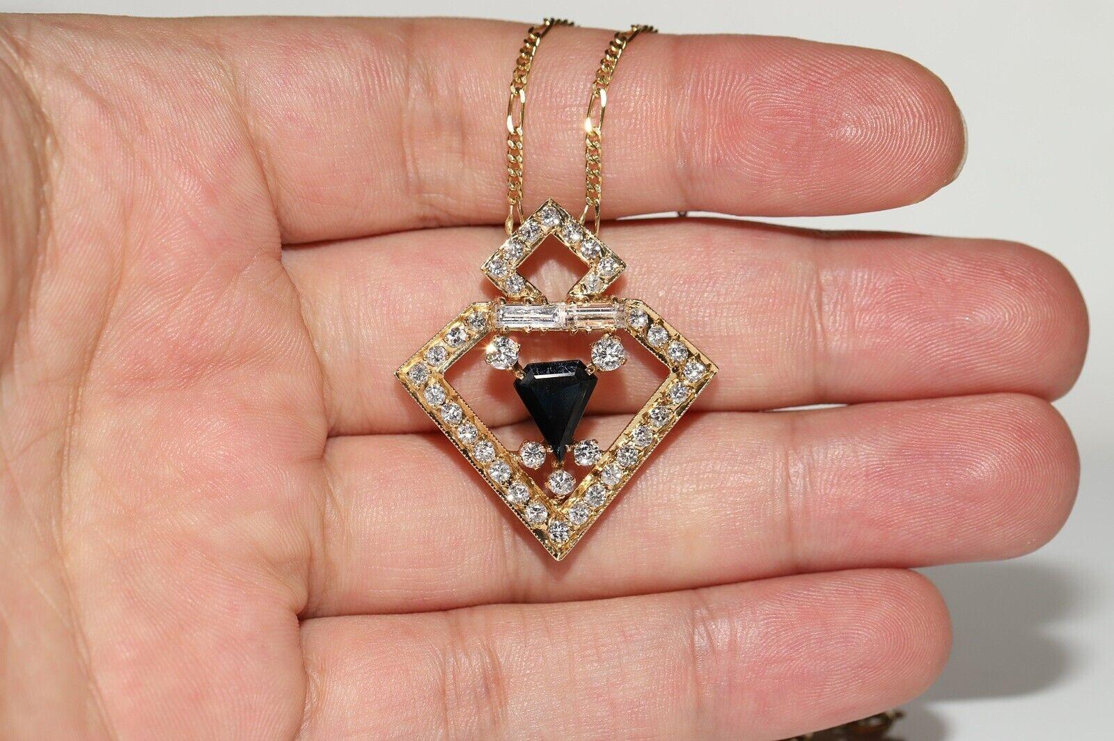 Deko-Halskette mit natürlichen Diamanten und Saphiren, Vintage, ca. 1980er Jahre Damen im Angebot