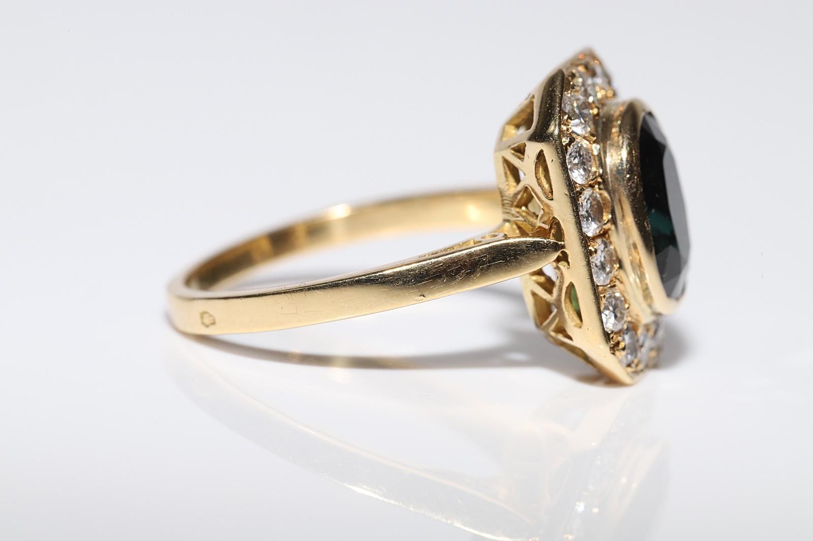 Dekorierter Vintage-Ring mit natürlichem Diamant und Saphir, ca. 1980er Jahre Damen im Angebot