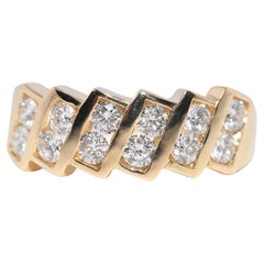 Vintage Circa 1980s Natural Diamond Decorated Band Ring Vintage Circa 1980s Natural Diamond Decorated Band Ring