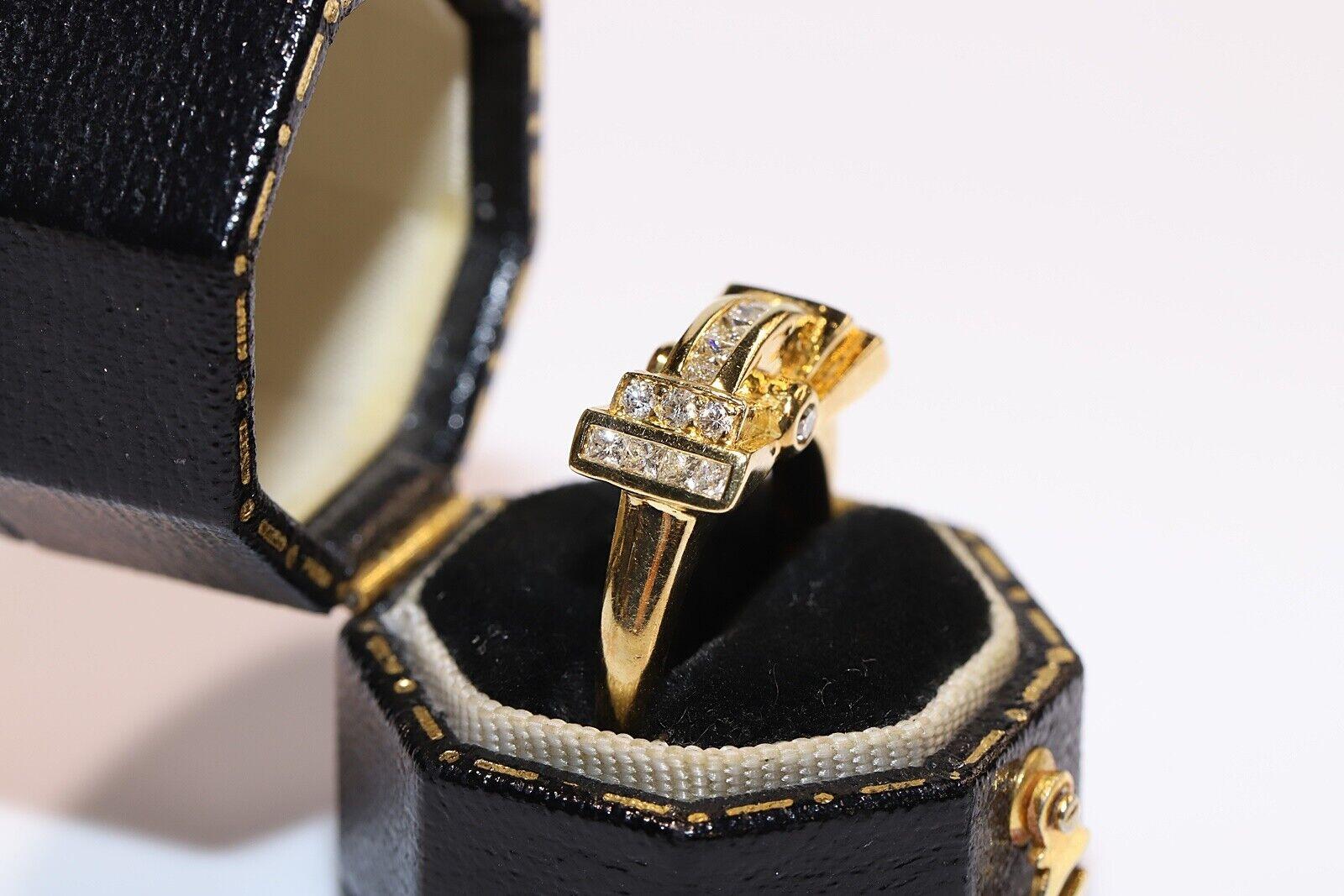 Retro Vintage Circa 1980s Natural Diamond Decorated Strong Ring  For Sale