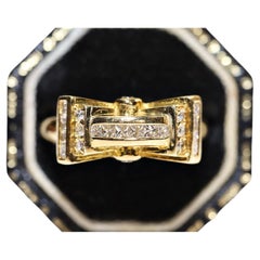 Vintage Circa 1980s Natural Diamond Decorated Strong Ring 