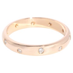 Vintage CIRCA 1980s Runder Brillant Diamant Hammer Set Band 18 Karat Rose Gold