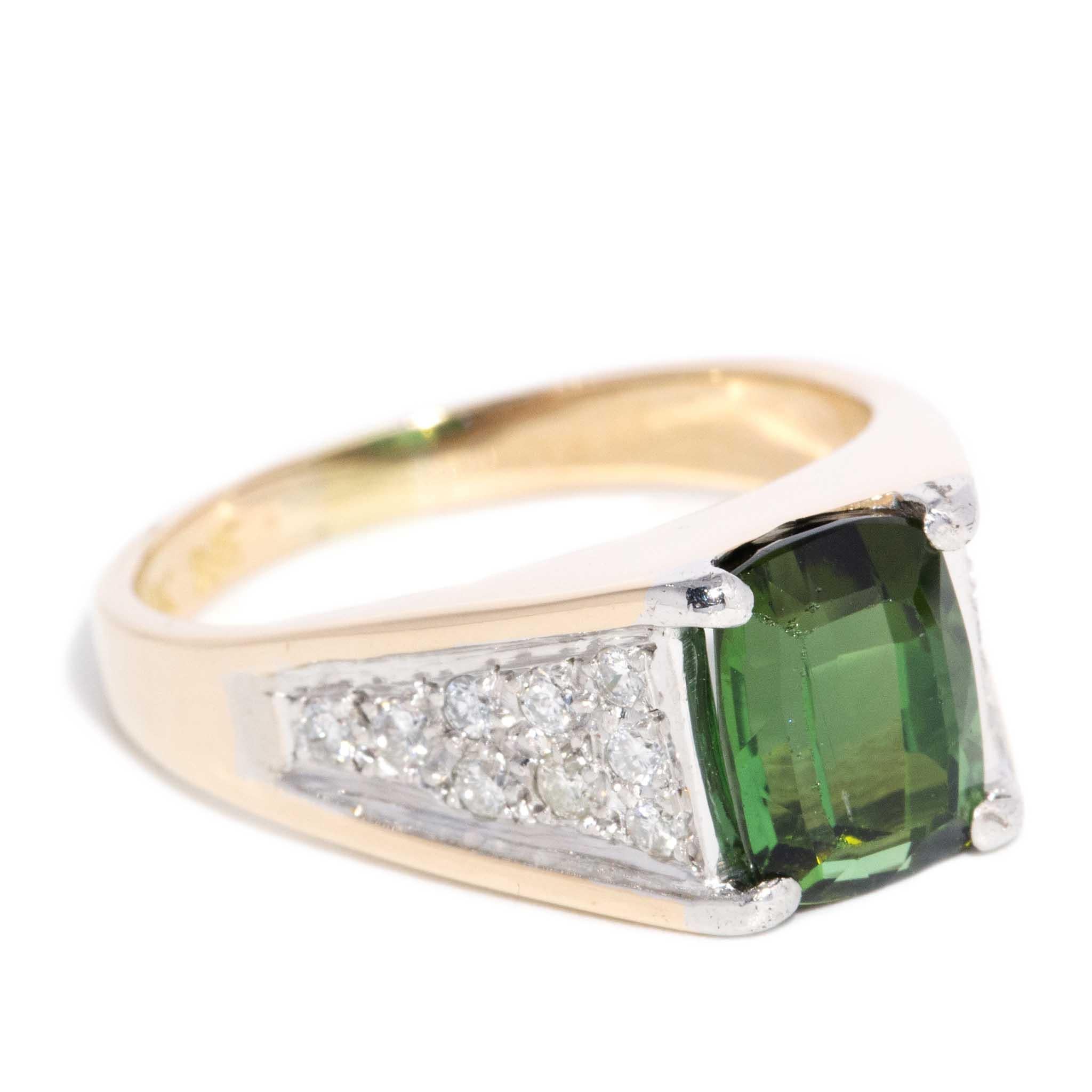 Bague vintage en or jaune et blanc 14 carats des années 1980 Bon état - En vente à Hamilton, AU