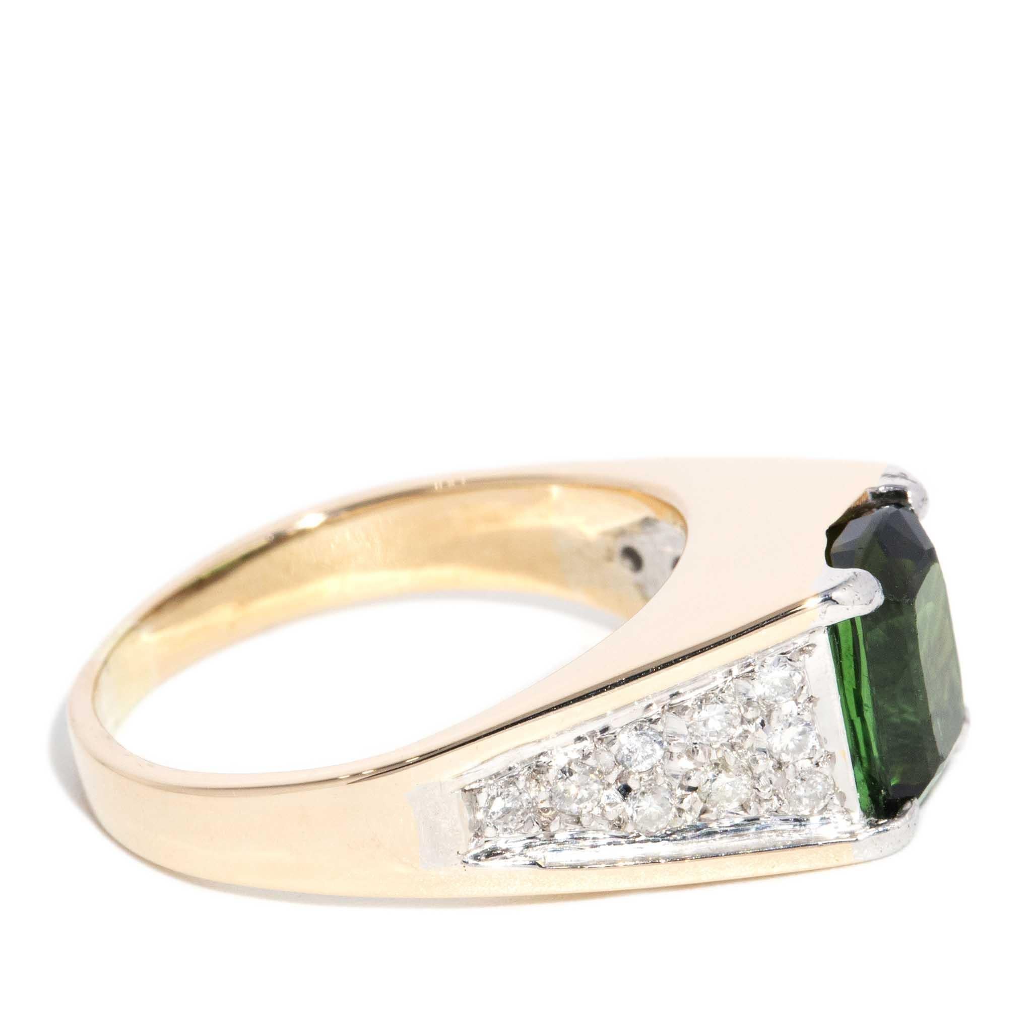 Bague vintage en or jaune et blanc 14 carats des années 1980 en vente 1