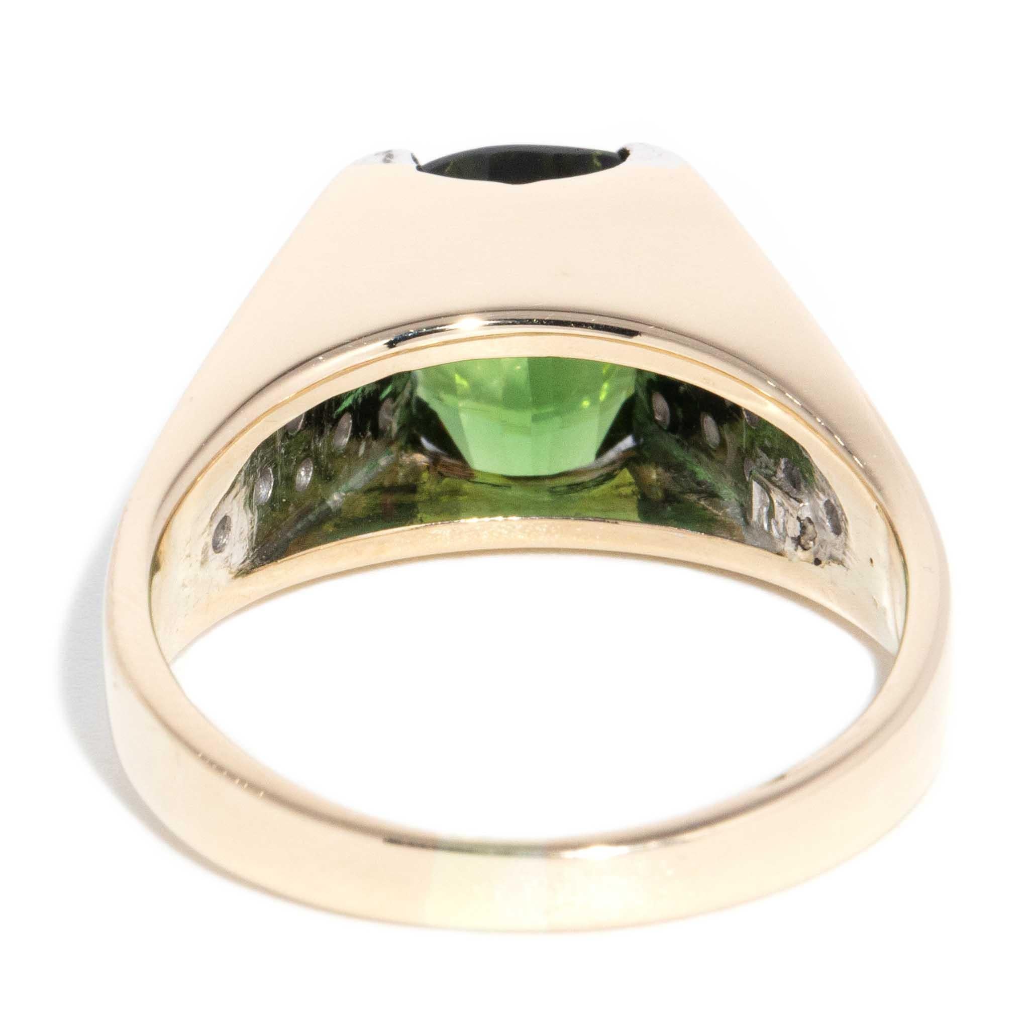 Bague vintage en or jaune et blanc 14 carats des années 1980 en vente 3