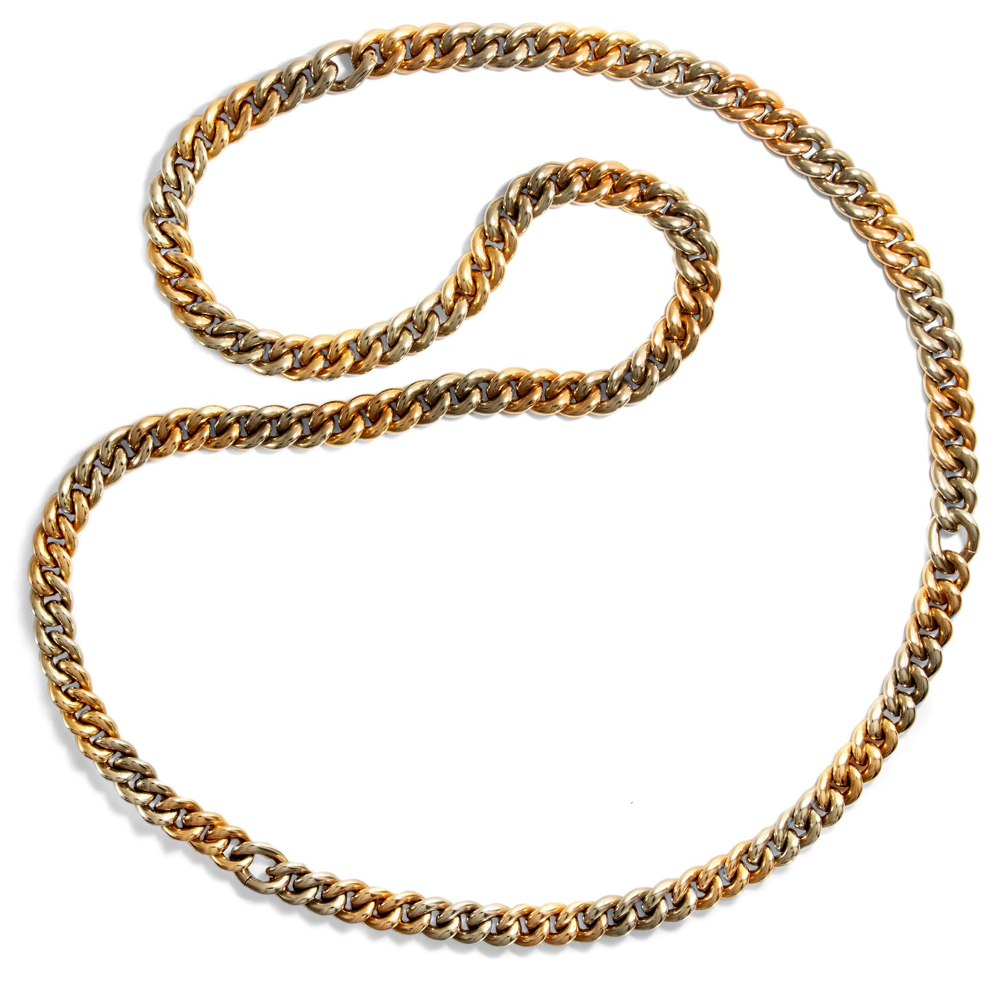 Vintage circa 1981, Pomellato 18 Karat Two-Tone Gold Necklace Two Bracelets Set In Good Condition For Sale In Berlin, Berlin