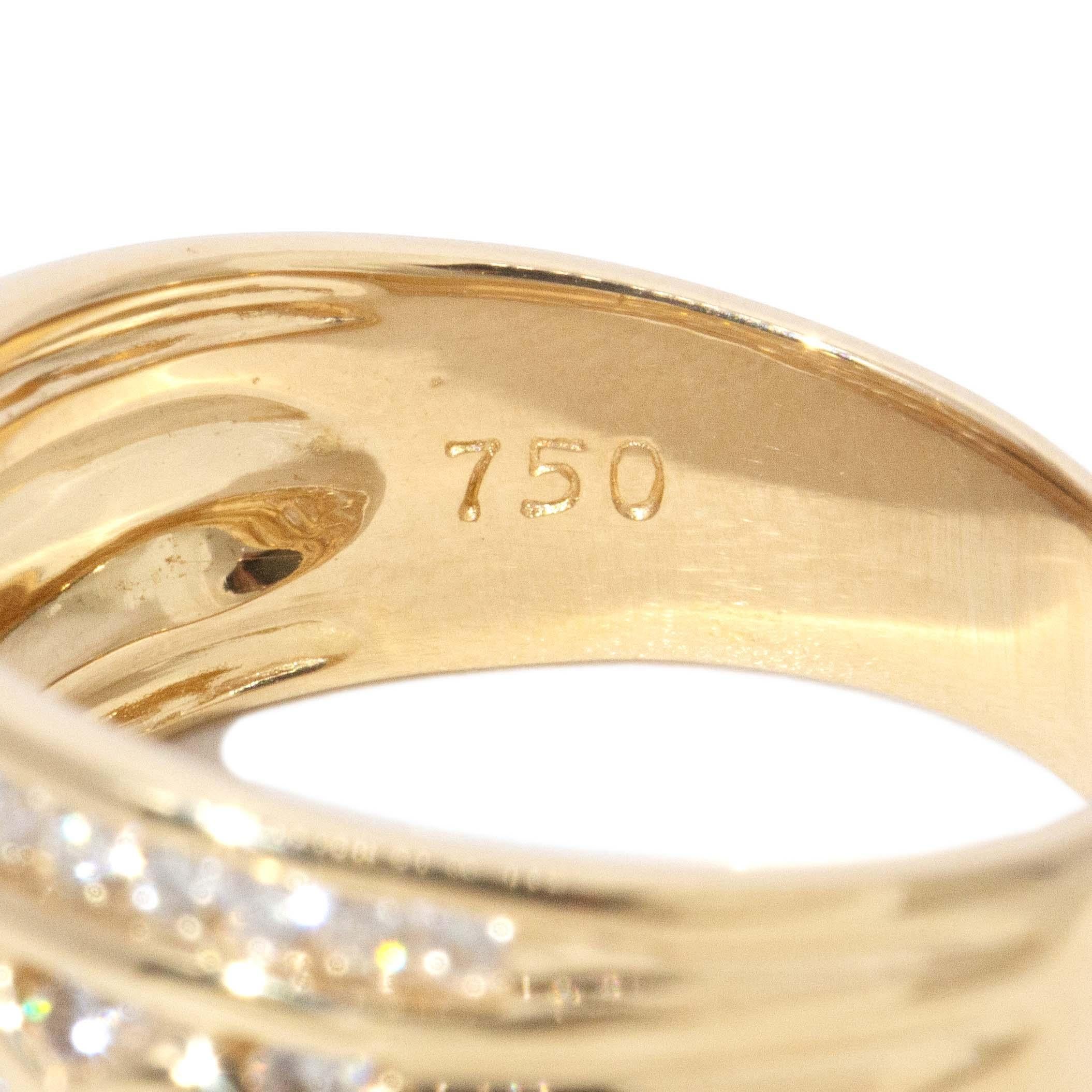 Vintage By, anni '90, 0,55 ct. di diamanti, anello a pieghe in oro 18 carati in vendita 5